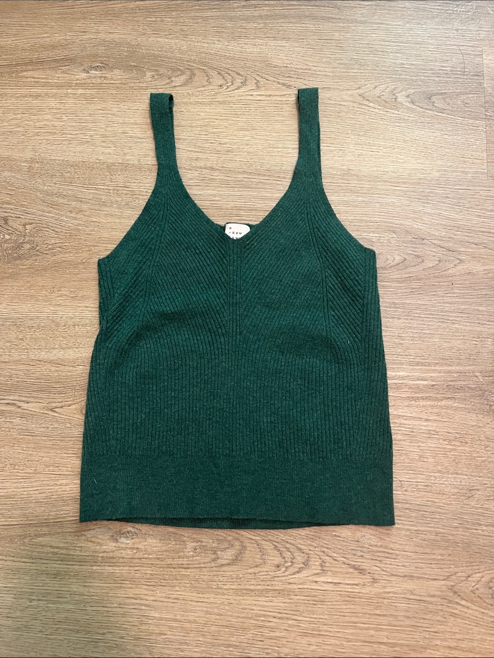 a new day Deep Green Ribbed Sweater V-Neck Tank